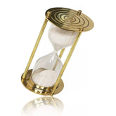5 Inch Brass Hourglass Timer with antique finish